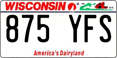 WI license plate 875YFS