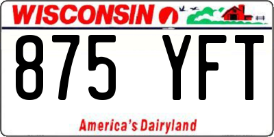 WI license plate 875YFT