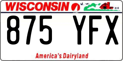 WI license plate 875YFX