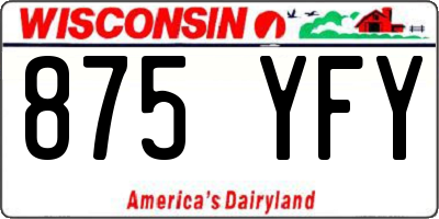 WI license plate 875YFY