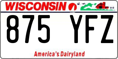 WI license plate 875YFZ