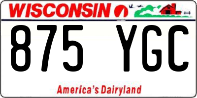 WI license plate 875YGC