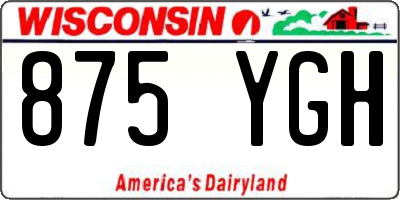WI license plate 875YGH