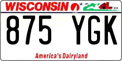 WI license plate 875YGK