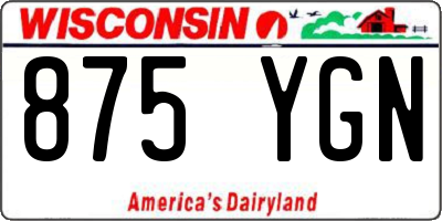 WI license plate 875YGN