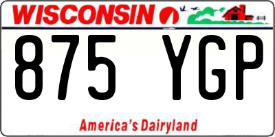 WI license plate 875YGP