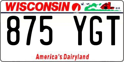 WI license plate 875YGT