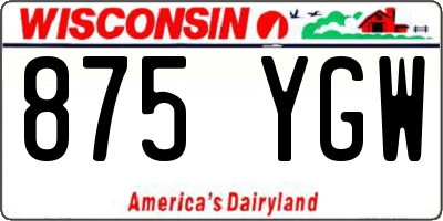 WI license plate 875YGW