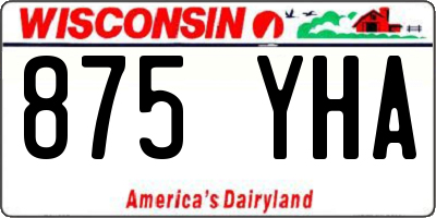 WI license plate 875YHA