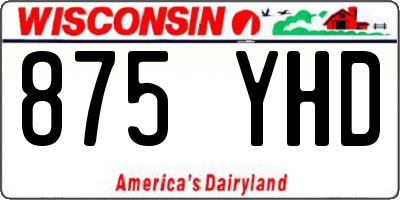 WI license plate 875YHD