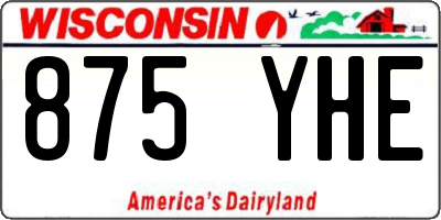 WI license plate 875YHE