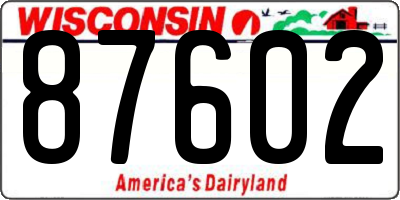 WI license plate 87602