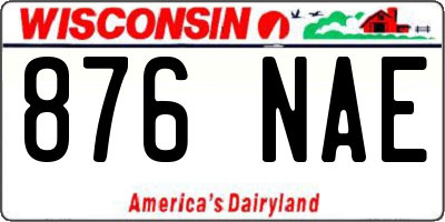 WI license plate 876NAE