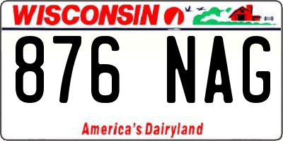 WI license plate 876NAG