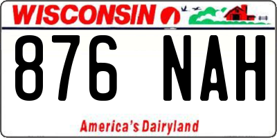 WI license plate 876NAH