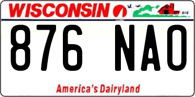 WI license plate 876NAO