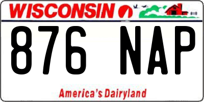 WI license plate 876NAP