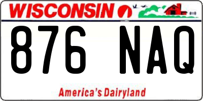 WI license plate 876NAQ