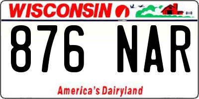WI license plate 876NAR