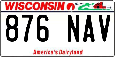 WI license plate 876NAV