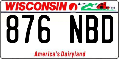 WI license plate 876NBD