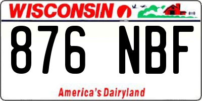 WI license plate 876NBF