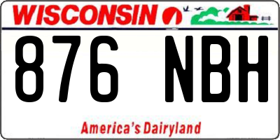 WI license plate 876NBH