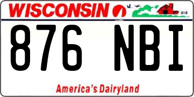 WI license plate 876NBI