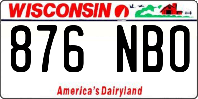 WI license plate 876NBO