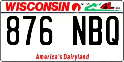 WI license plate 876NBQ
