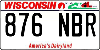 WI license plate 876NBR