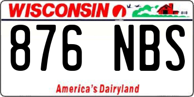 WI license plate 876NBS
