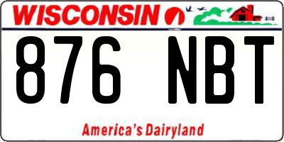 WI license plate 876NBT