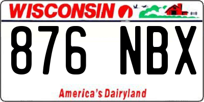 WI license plate 876NBX