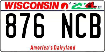 WI license plate 876NCB