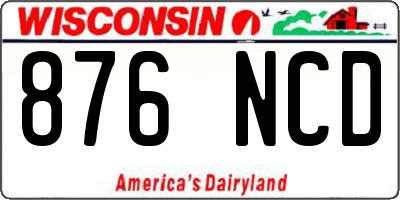 WI license plate 876NCD