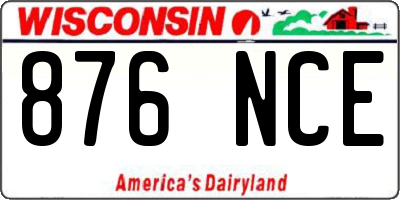 WI license plate 876NCE