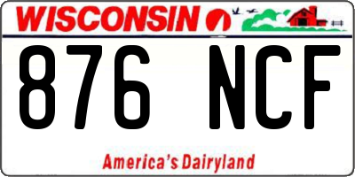 WI license plate 876NCF