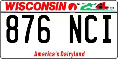 WI license plate 876NCI