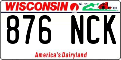 WI license plate 876NCK