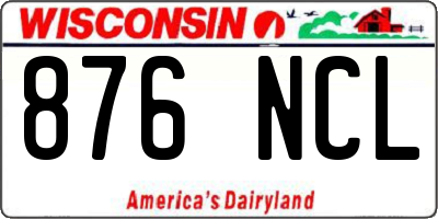 WI license plate 876NCL