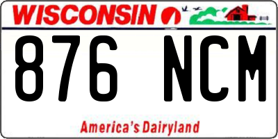 WI license plate 876NCM