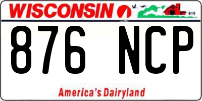 WI license plate 876NCP