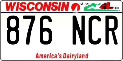 WI license plate 876NCR
