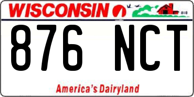 WI license plate 876NCT