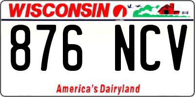 WI license plate 876NCV
