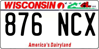 WI license plate 876NCX