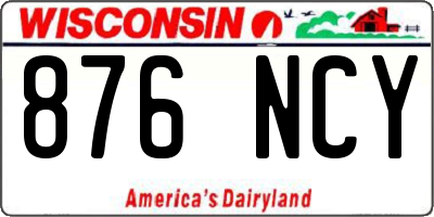 WI license plate 876NCY