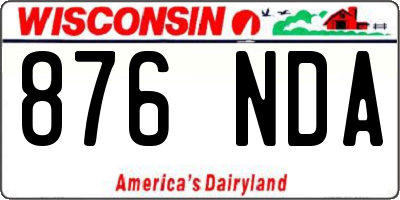 WI license plate 876NDA