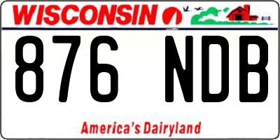 WI license plate 876NDB
